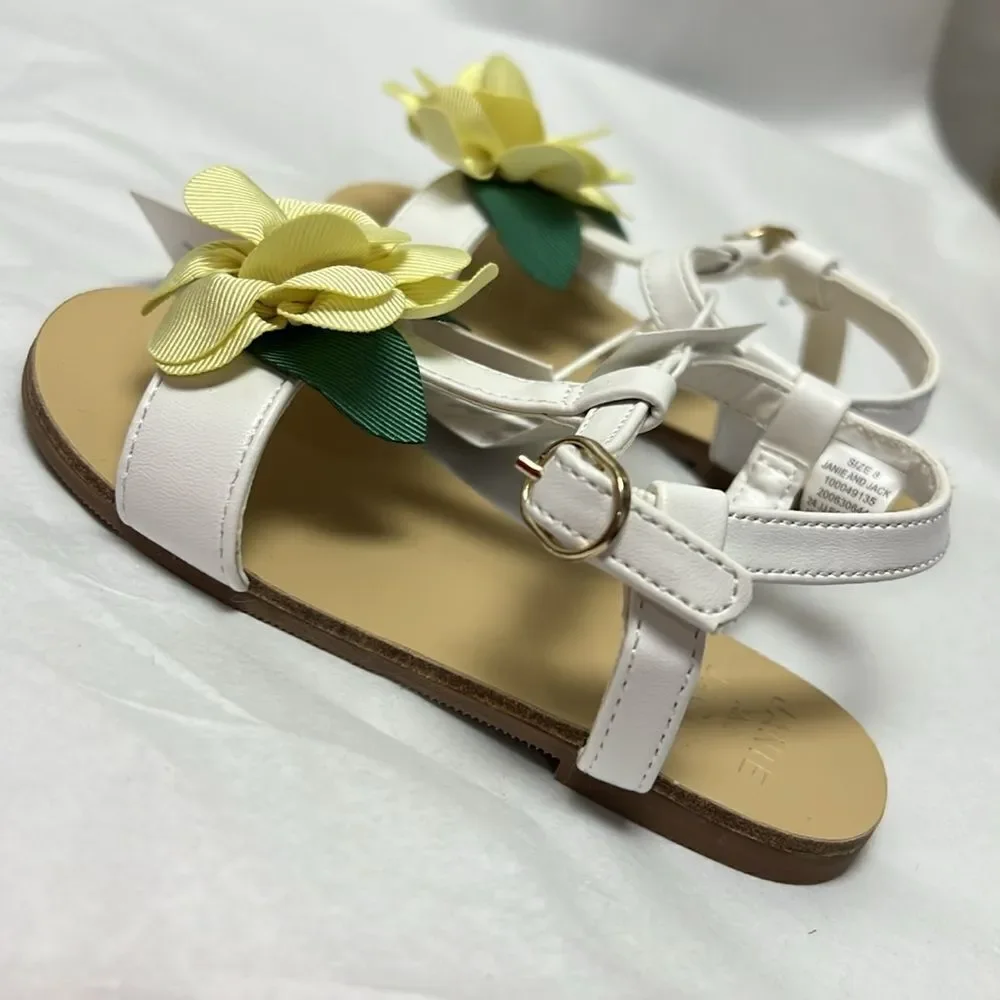 Janie and Jack 100049135 Girl Sunny Yellow Flower Sandal NWT